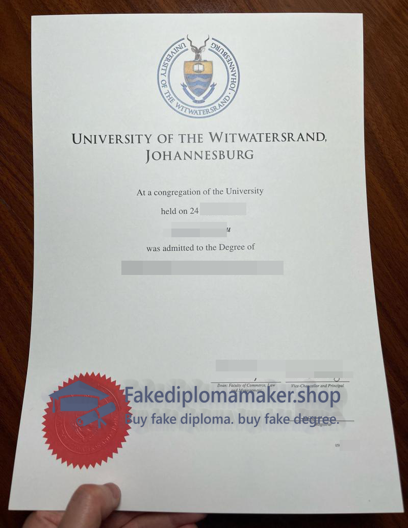 University of Witswatersrand diploma