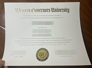 Western Governors University diploma copy