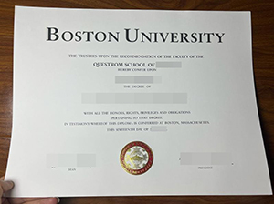 Boston University diploma replica