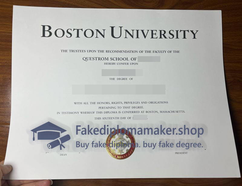 Boston University diploma