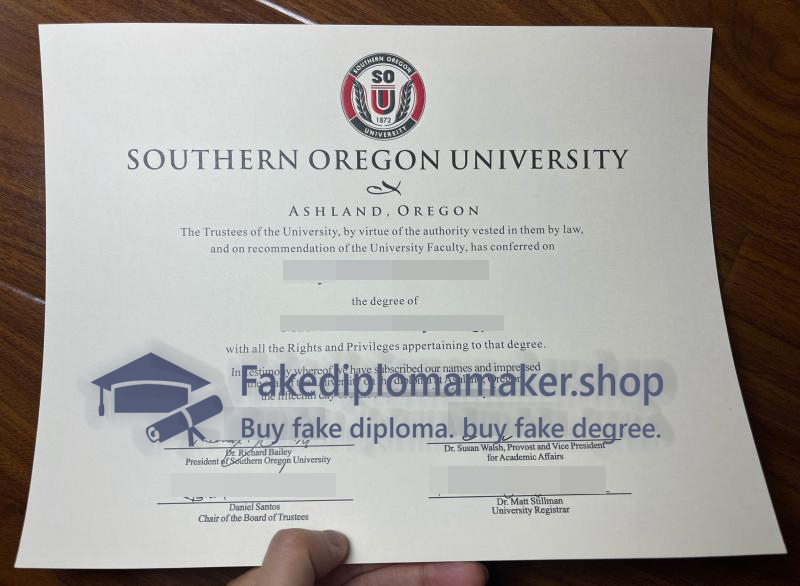 Southern Oregon University diploma