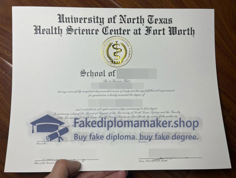 UNT Health Science Center diploma