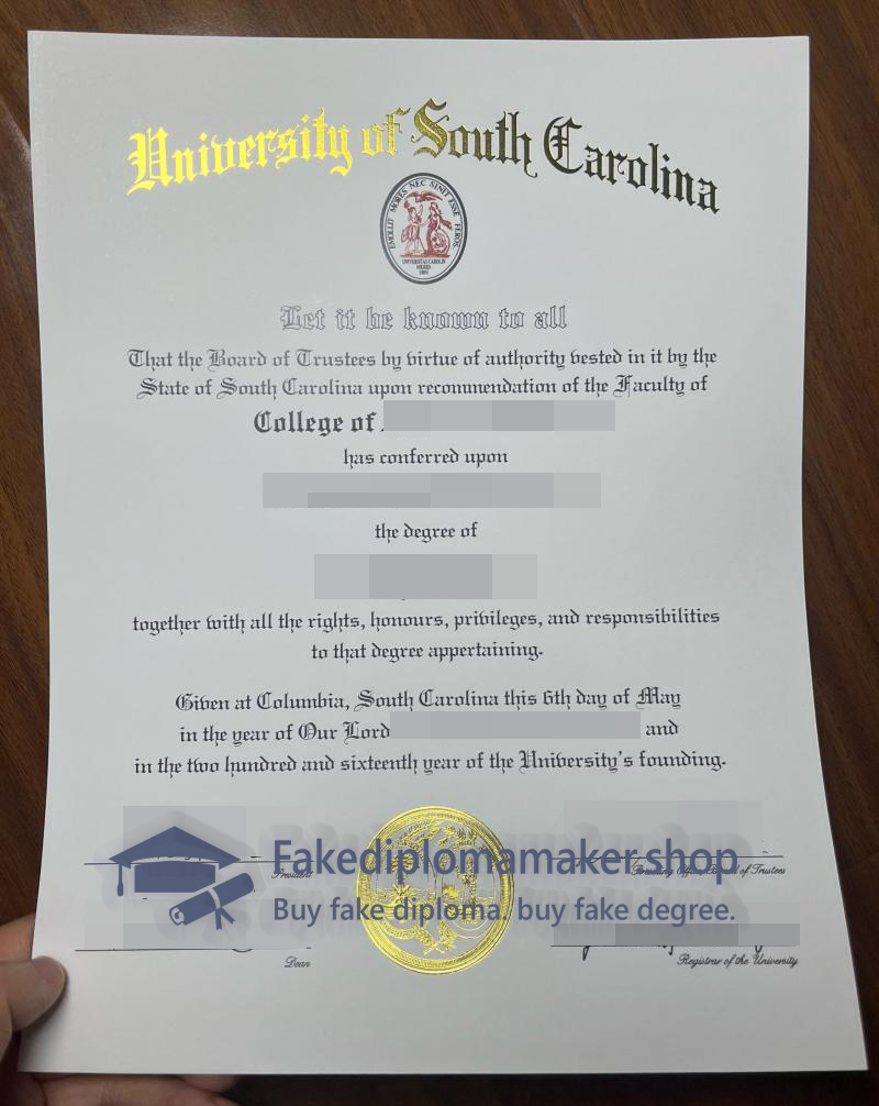 University of South Carolina degree