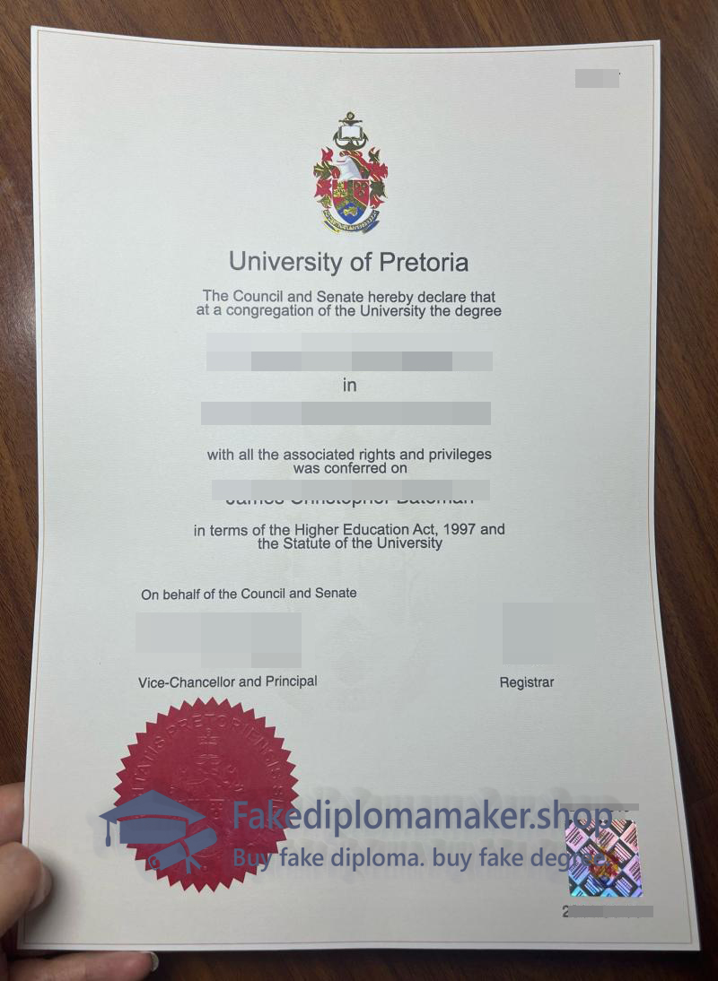 fake University of Pretoria diploma