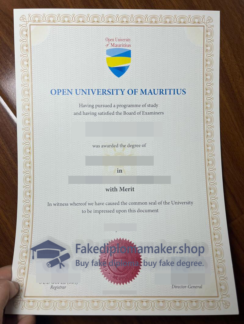 Open University of Mauritius diploma