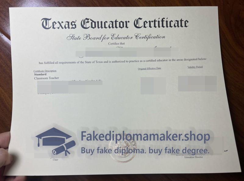 Texas Educator Certificate