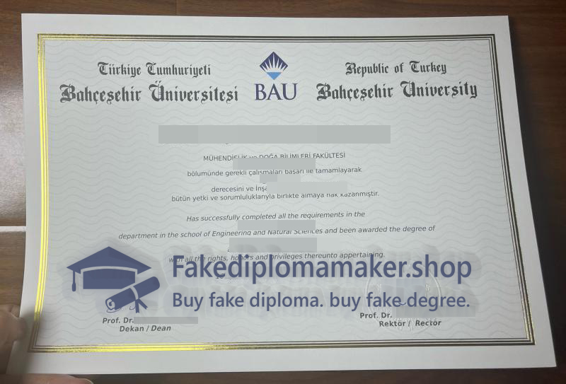 Bahçeşehir University diploma