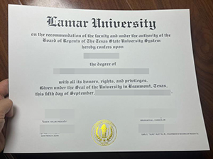 Lamar University diploma-1