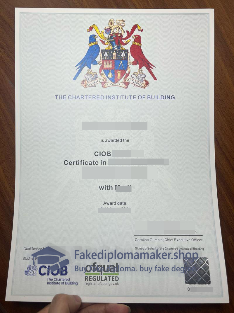 CIOB Certificate