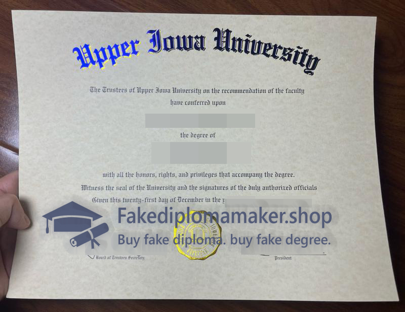 Upper Lowa University diploma