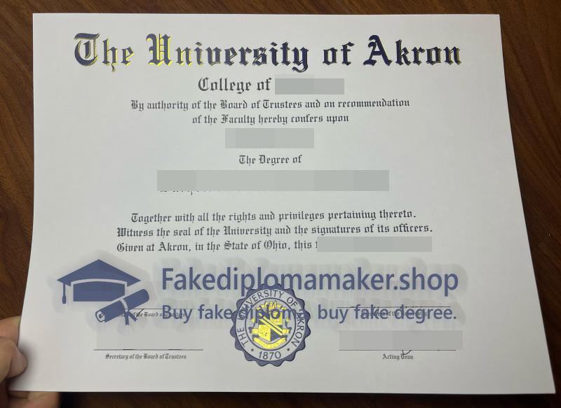 University of Akron diploma